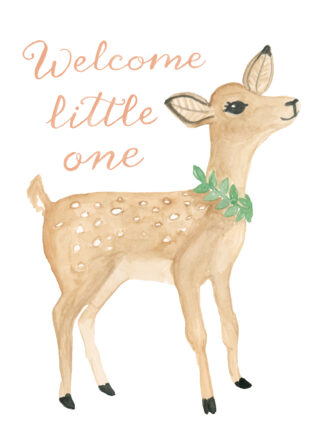 Welcome Baby Deer Boy or Girl Card