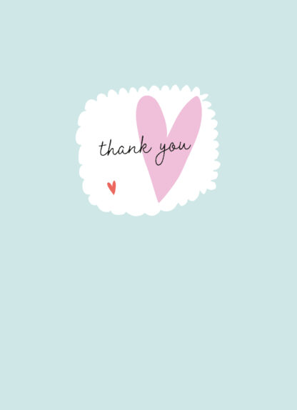 Thank You Card with Heart Pastel