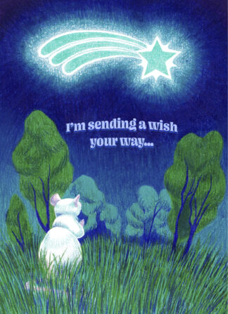 Sending a wish your way - Fauna's Dreams on Parcel of Love - Thinking of you greeting card. good luck greeting cards