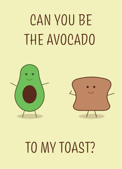 Avocado Toast Valentine's Day Greeting Card designed by VDLR Designs on Parcel of Love