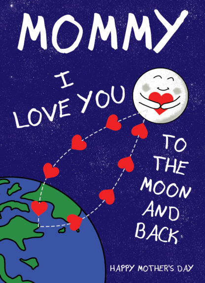 Moon and Back Mother's Day Card