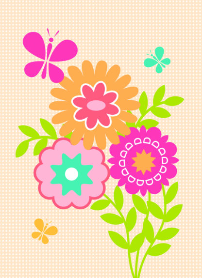 Spring Flowers Blank Greeting Card
